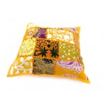 Jaipuri Patch Work Design Cotton Cushion Covers in Yellow Color Size 17x17 Inch